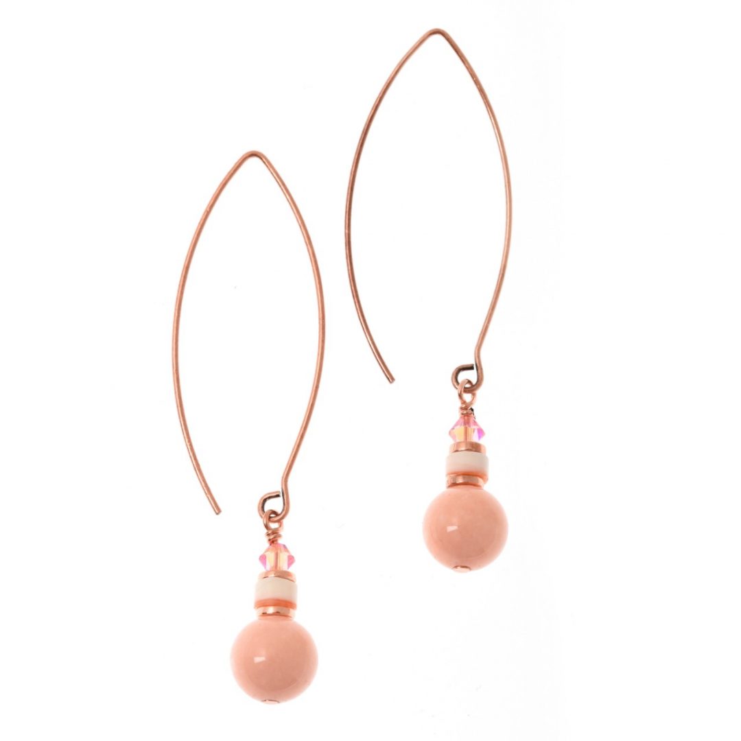 Flamant Peach Earrings Long