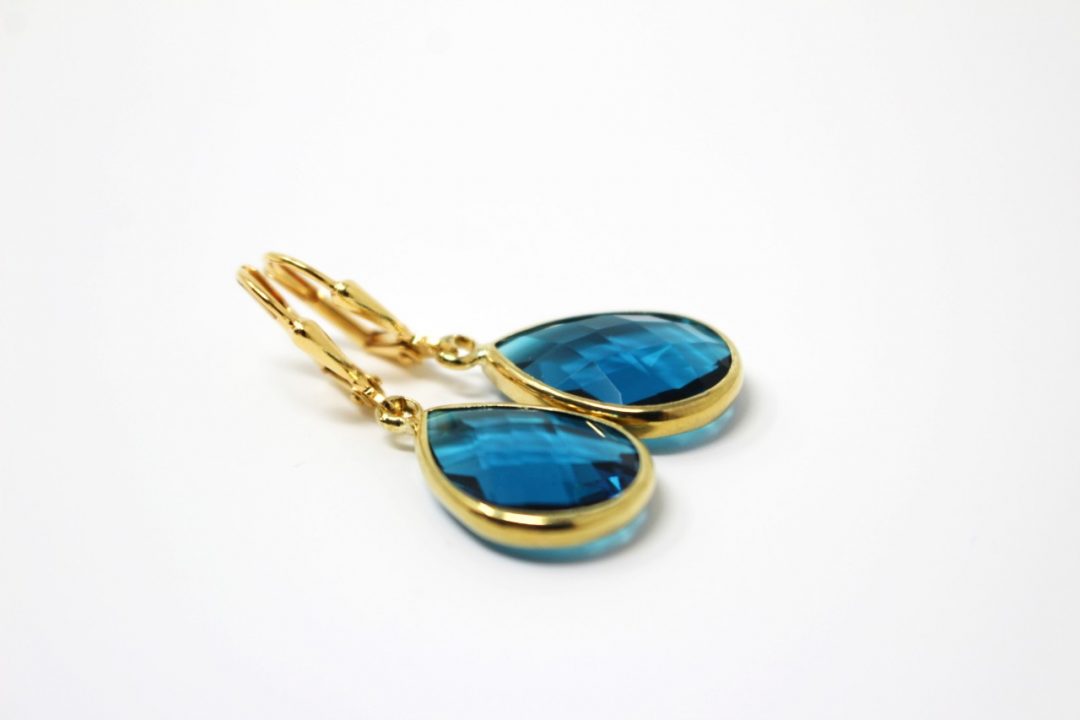 teal drop earrings