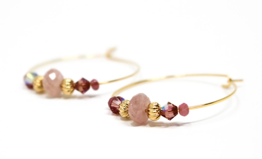 peony blush hoops