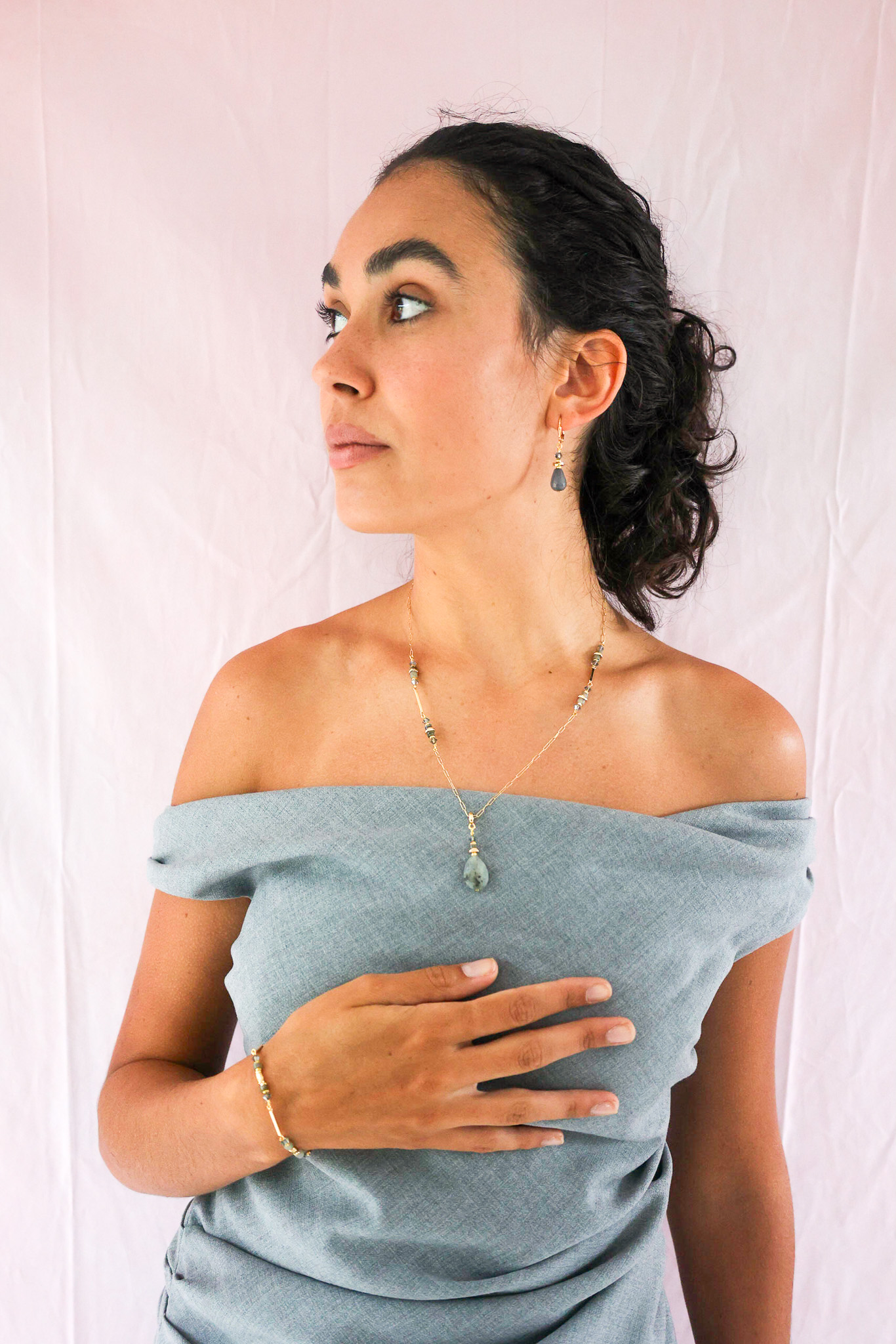 627A6951 K Kajoux Earrings- semi- precious stones, jade