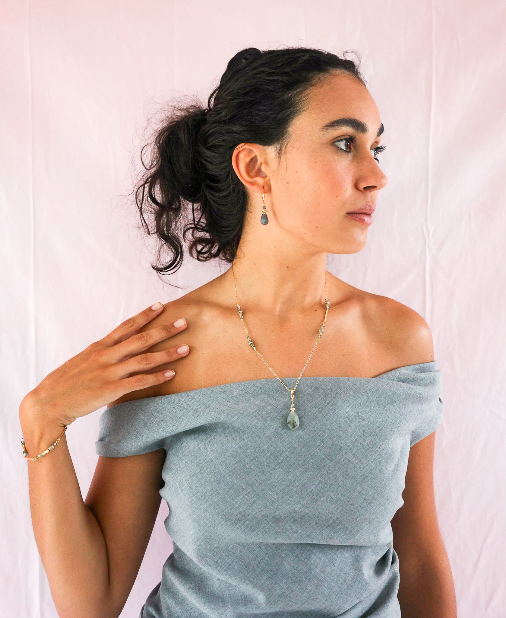 627A6957 K Kajoux Earrings- semi- precious stones, jade