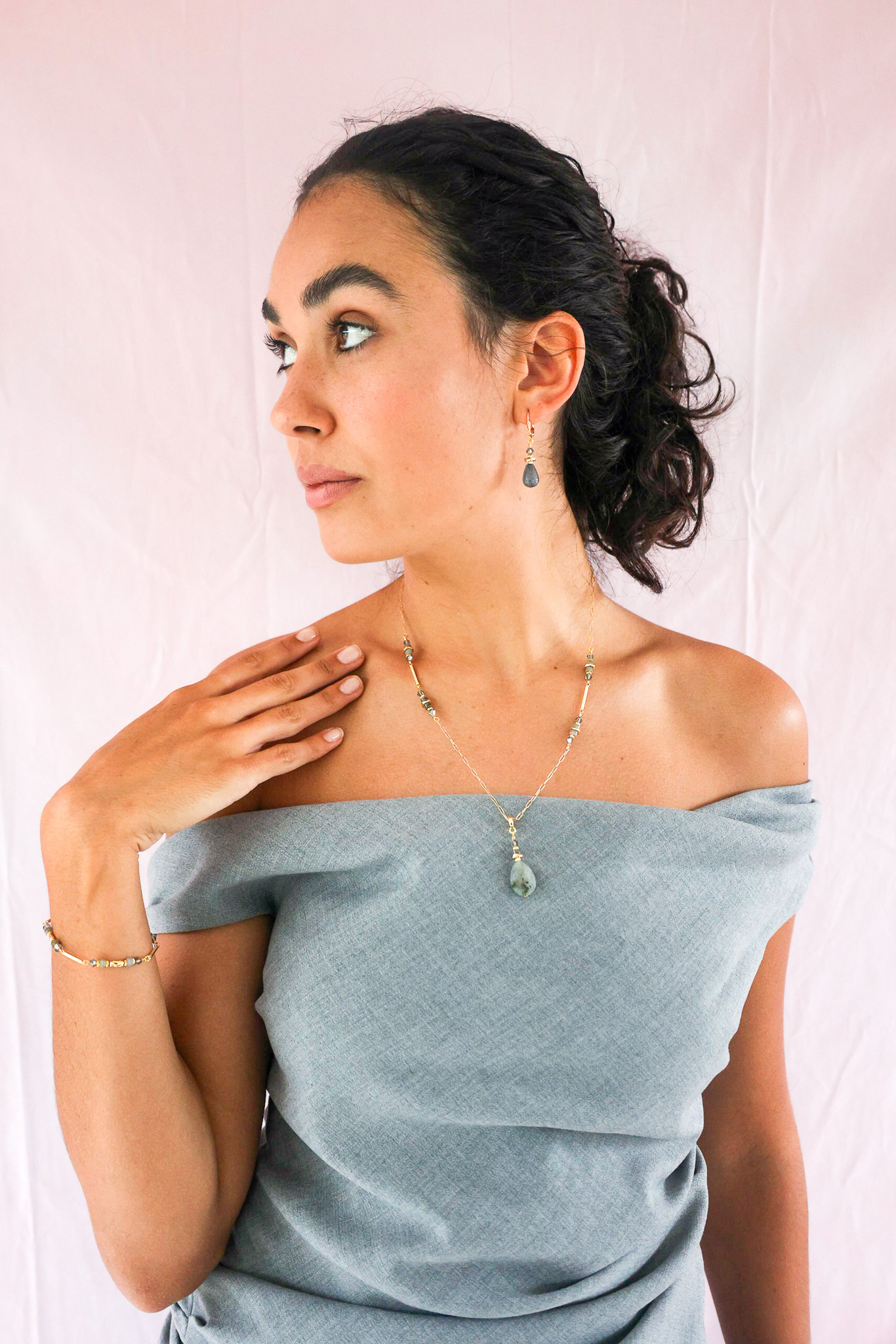 627A6964 K Kajoux Earrings- semi- precious stones, jade