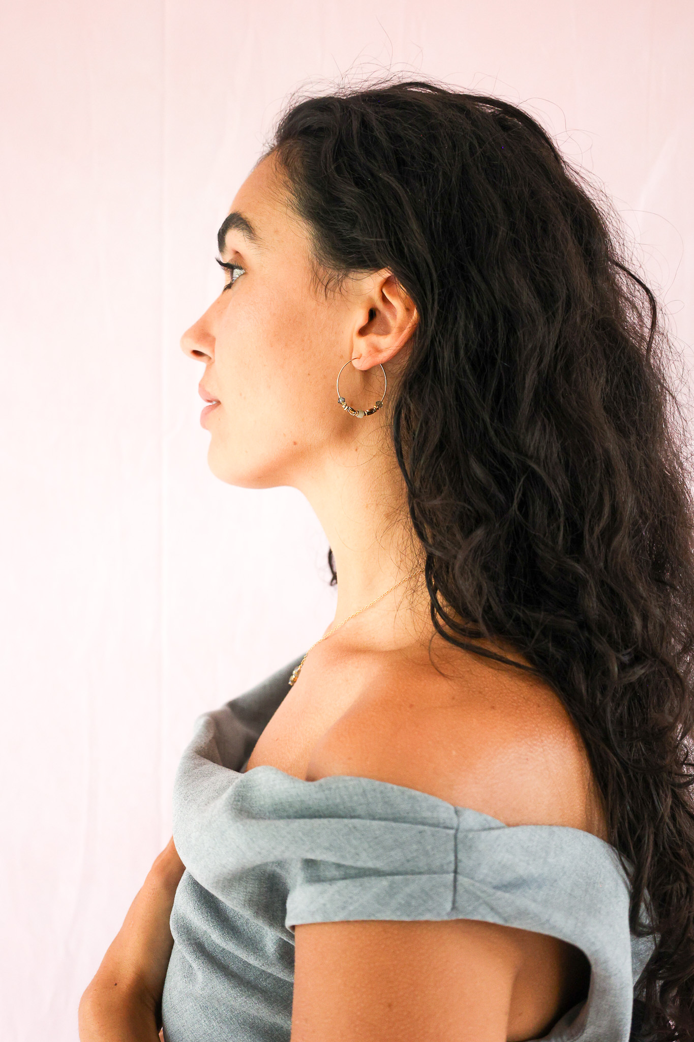 627A7317 K Kajoux Earrings- semi- precious stones, labradorite hoops