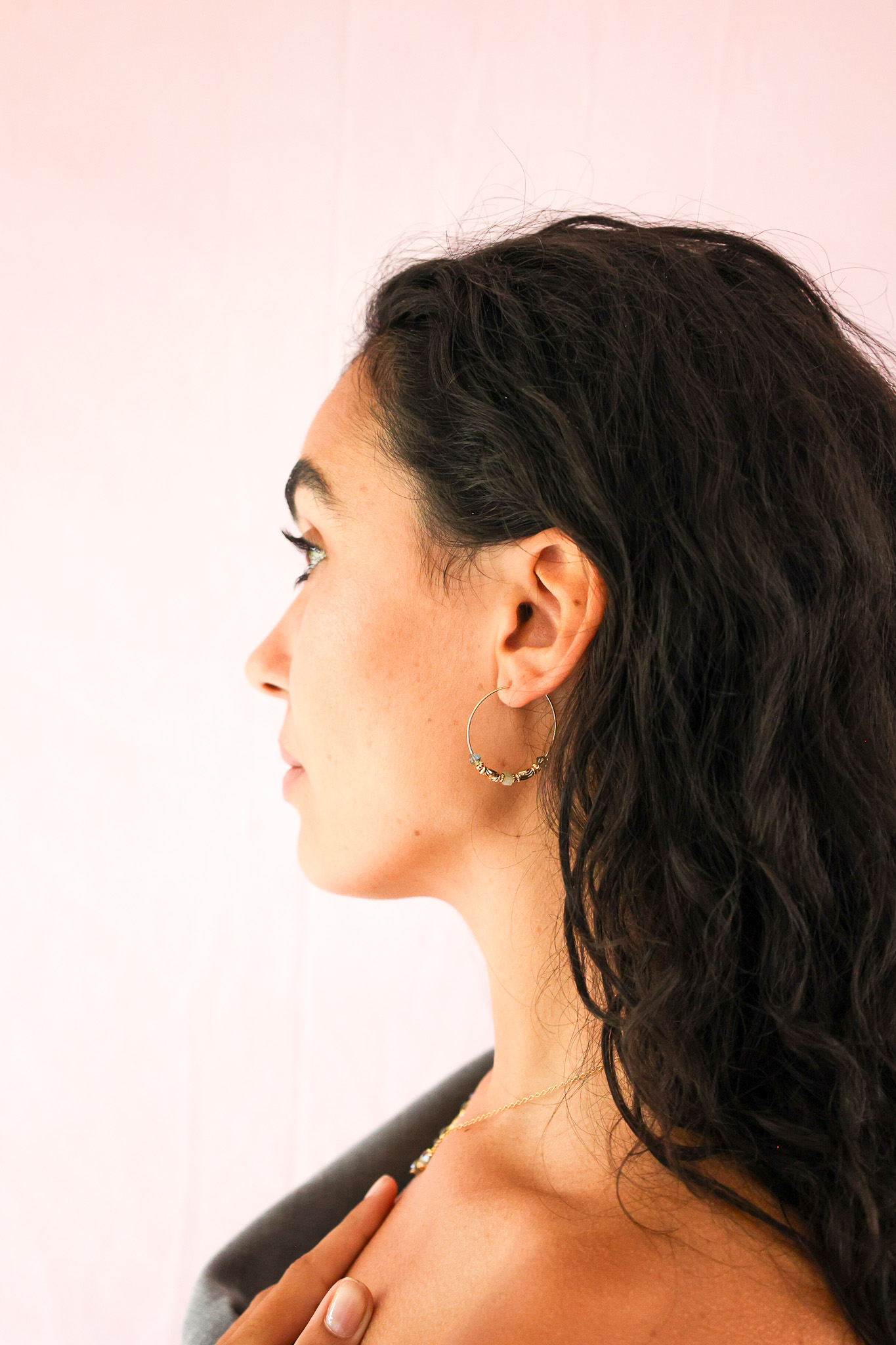 627A7321 K Kajoux Earrings- semi- precious stones, labradorite hoops