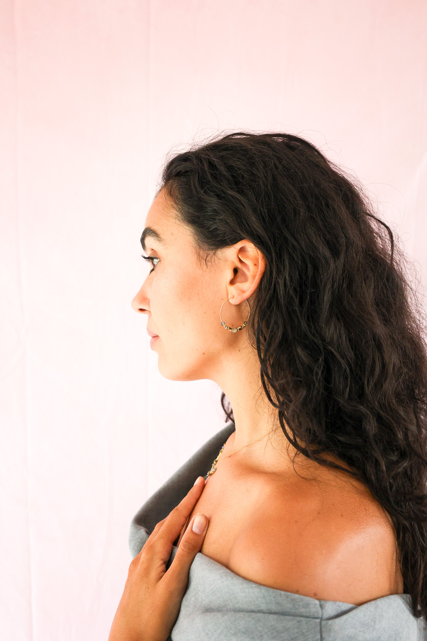 627A7323 K Kajoux Earrings- semi- precious stones, labradorite hoops