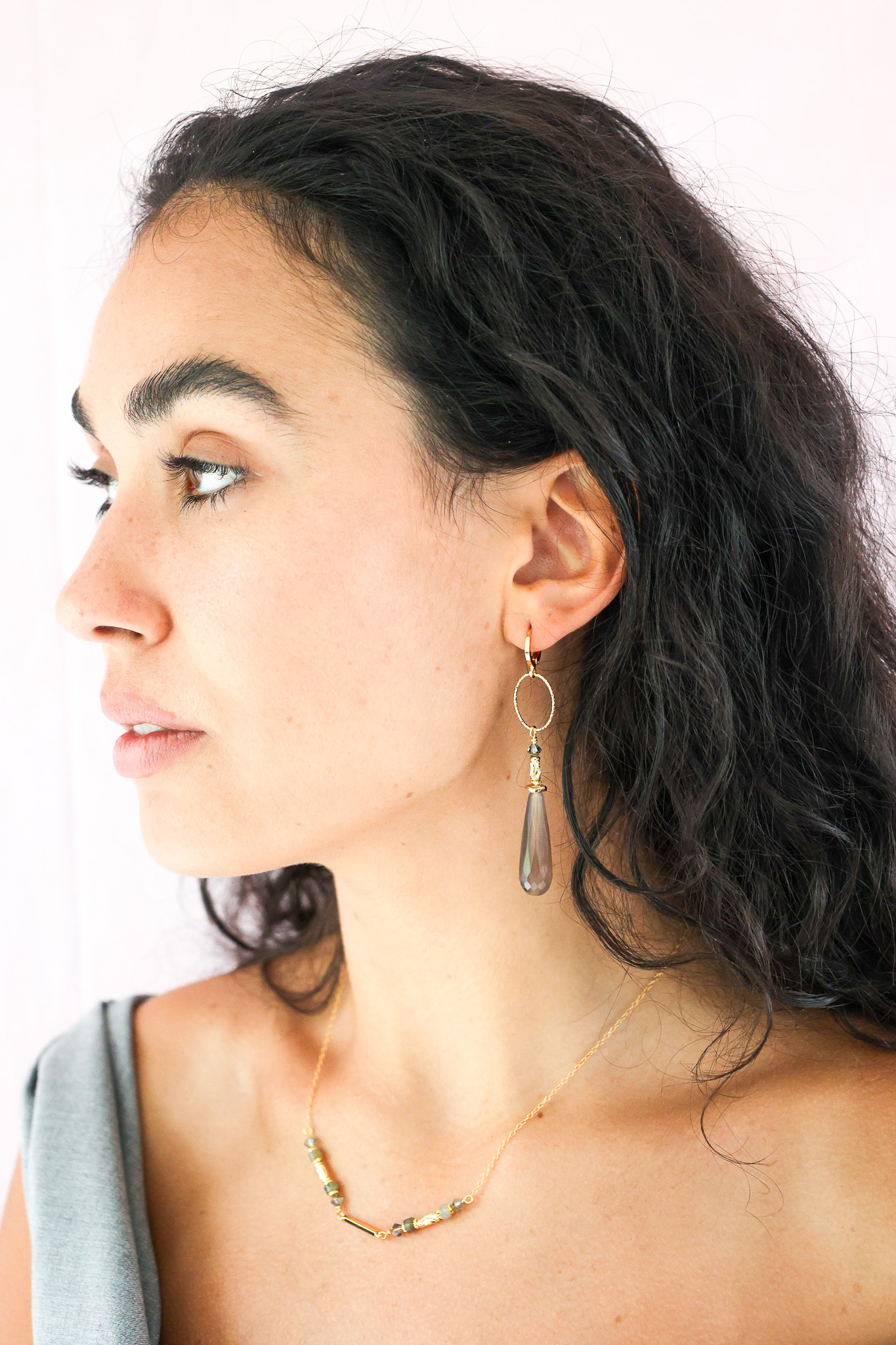 627A7331 K Kajoux Earrings- semi- precious stones, jade