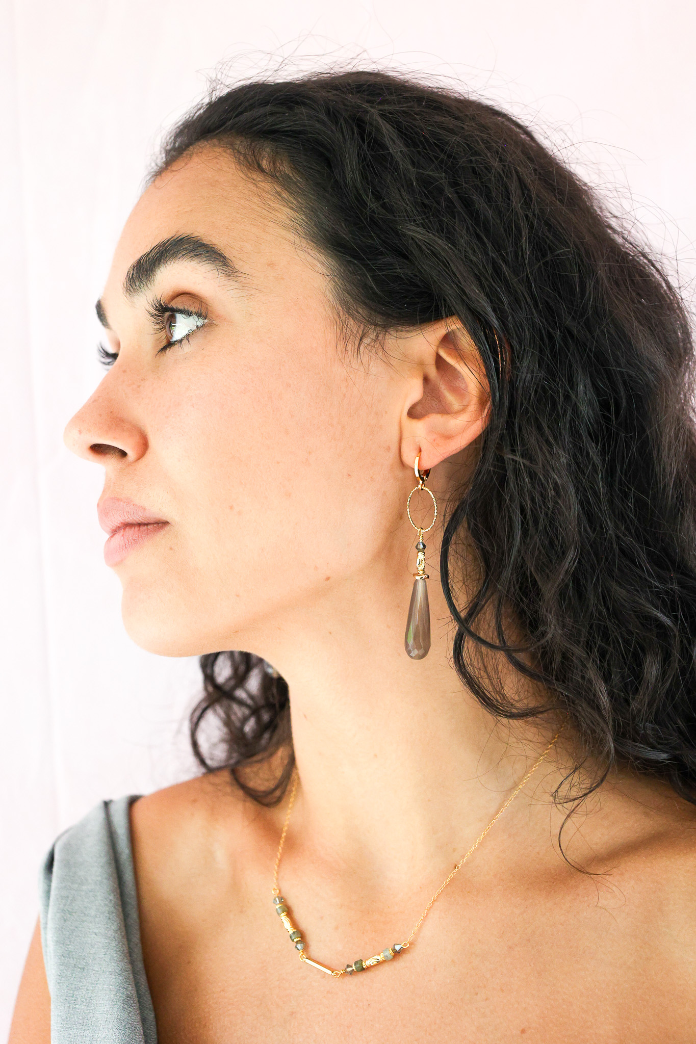 627A7334 K Kajoux Earrings- semi- precious stones, jade