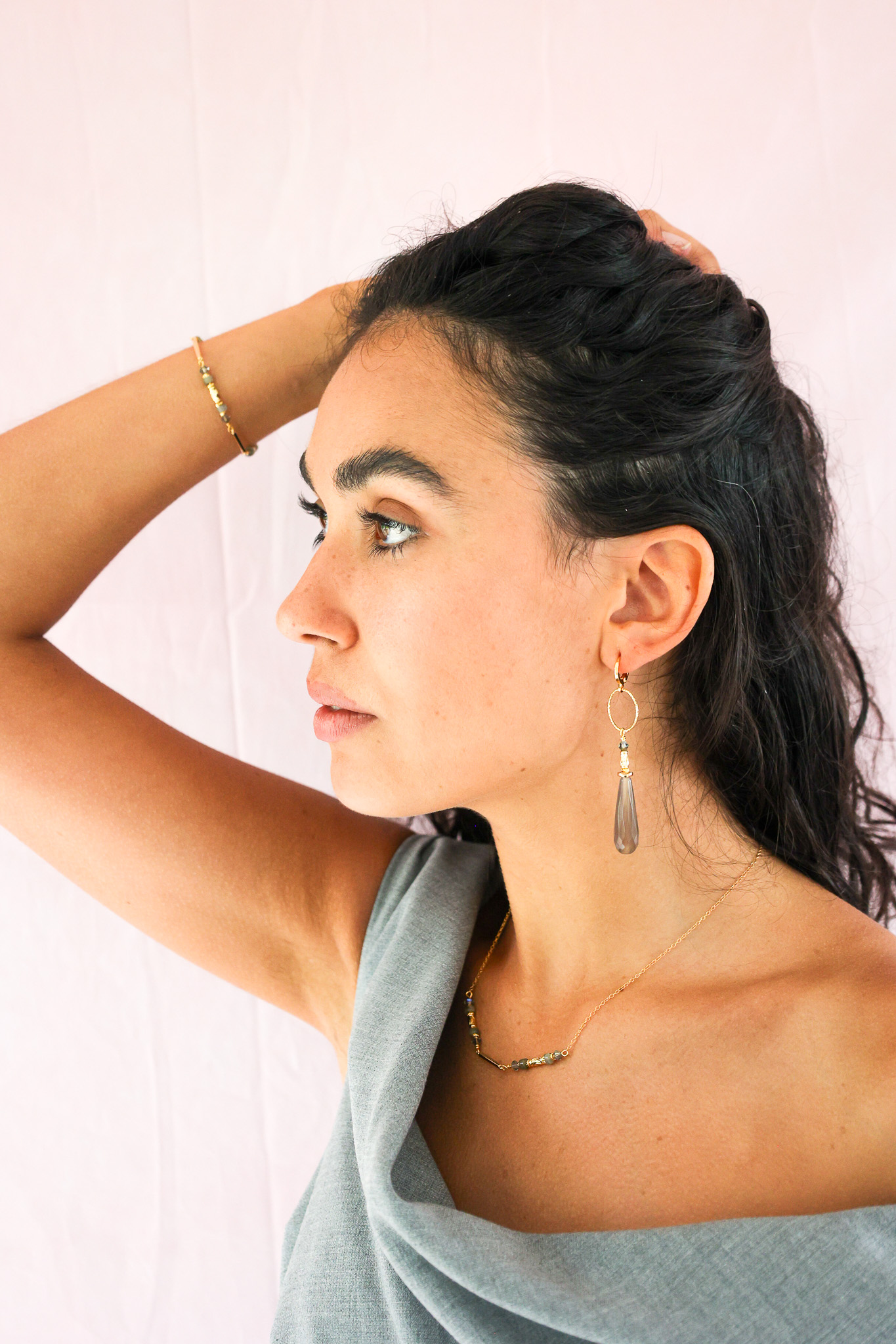 627A7337 K Kajoux Earrings- semi- precious stones, jade