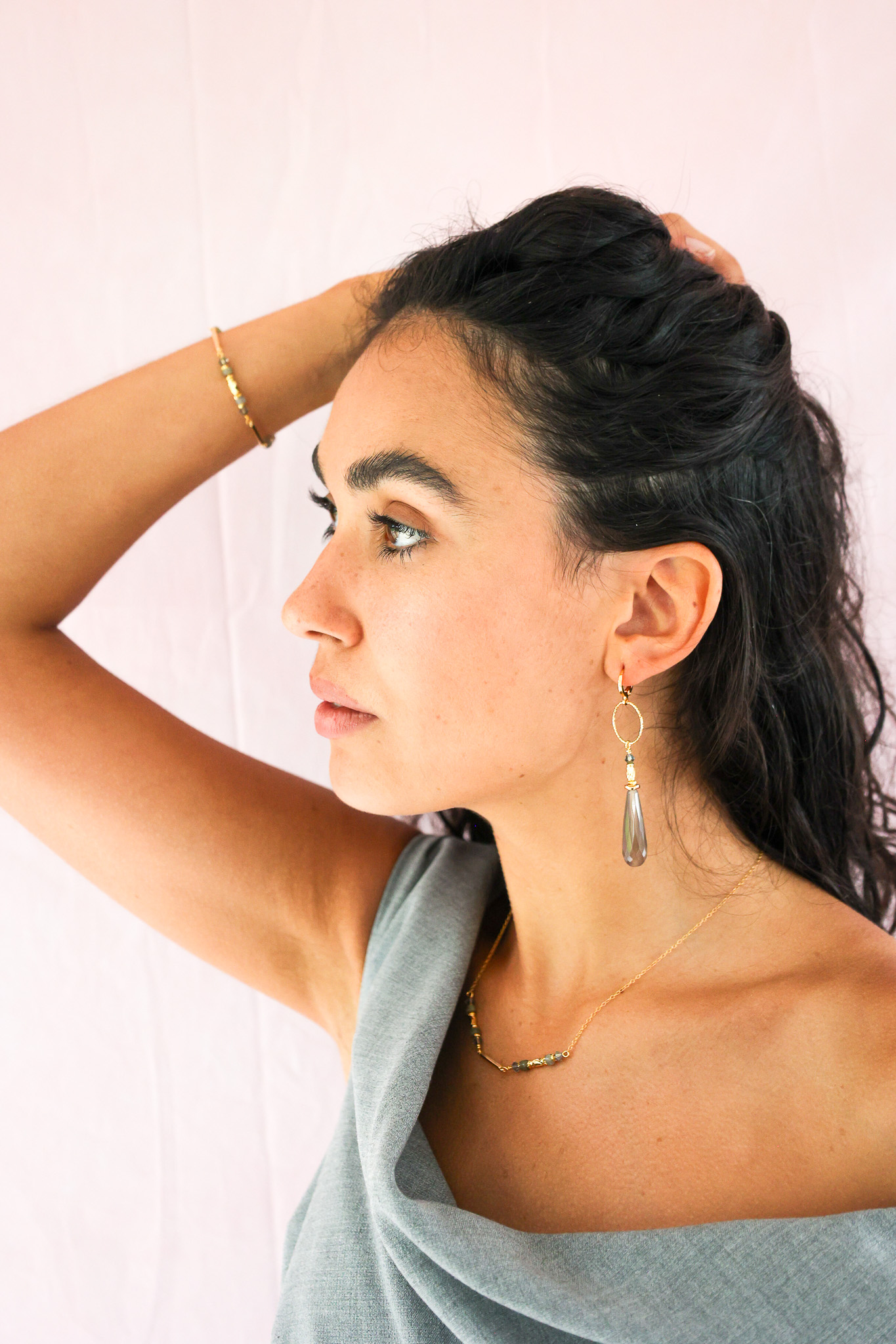 627A7338 K Kajoux Earrings- semi- precious stones, jade