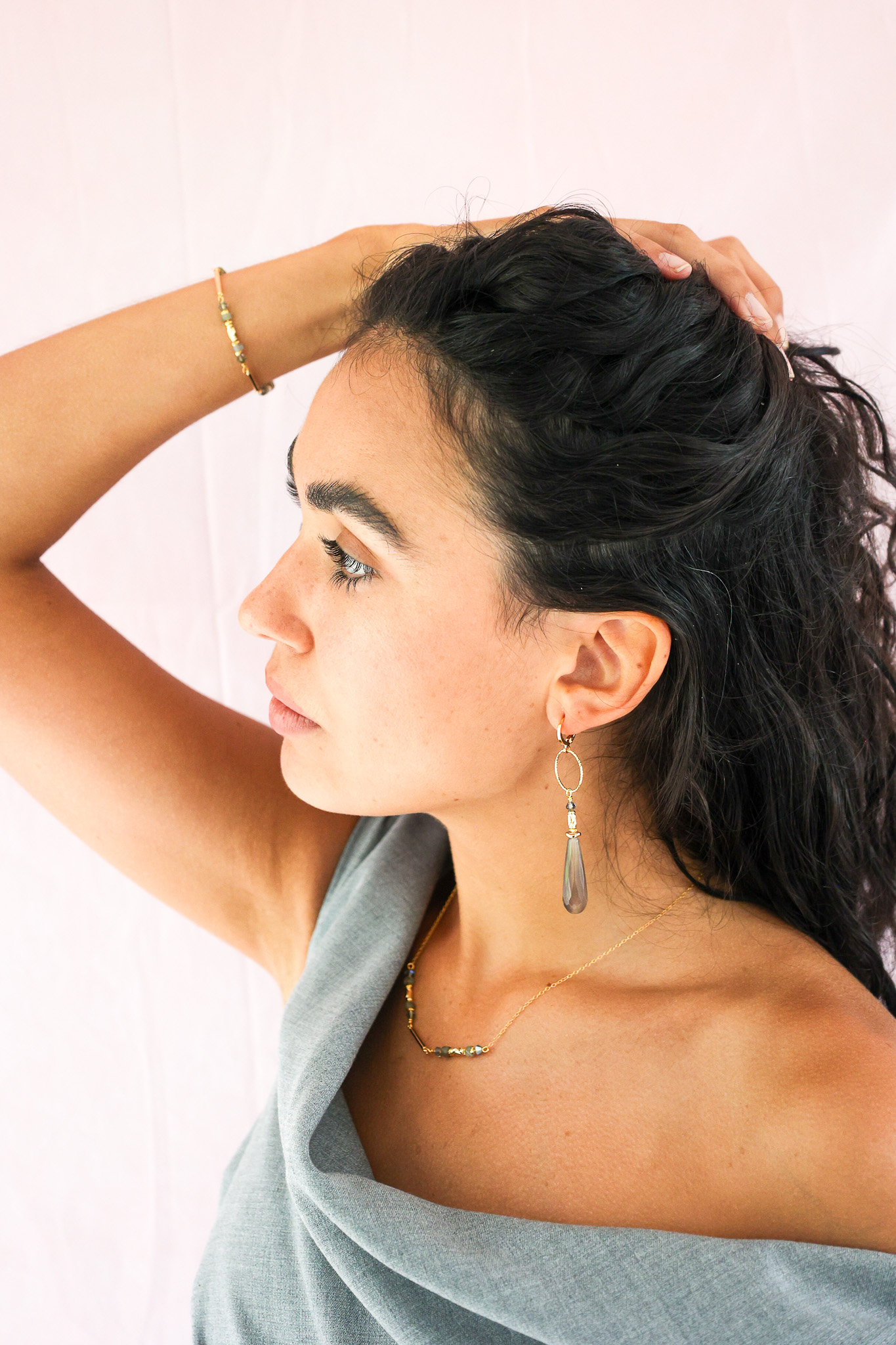 627A7340 K Kajoux Earrings- semi- precious stones, jade