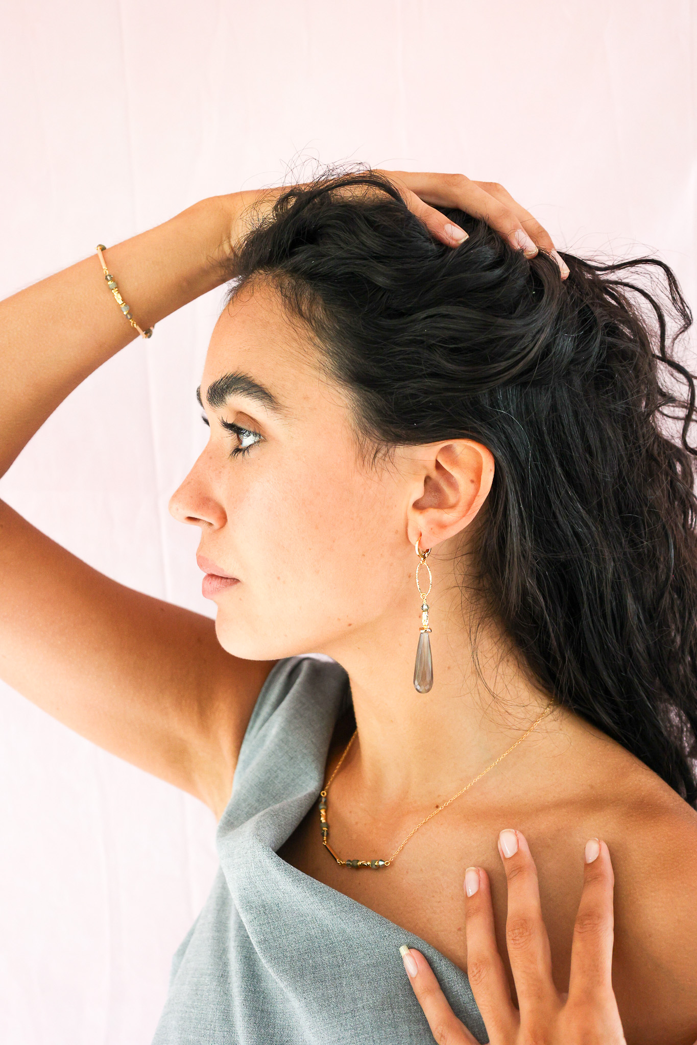 627A7344 K Kajoux Earrings- semi- precious stones, jade