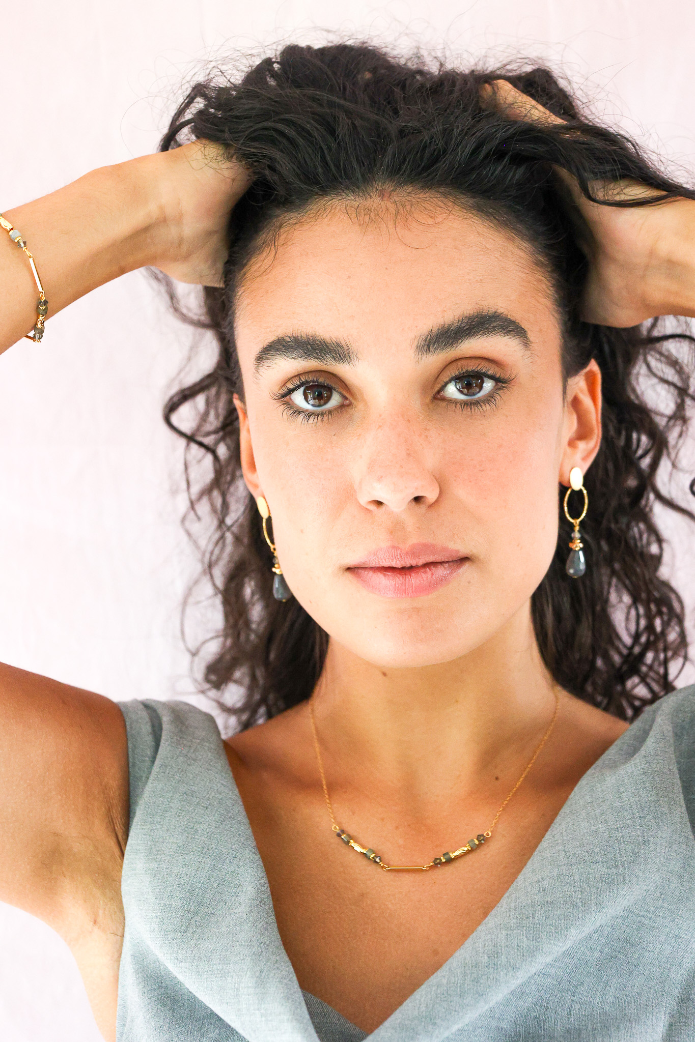 627A7431 K Kajoux Earrings- semi- precious stones, Jade