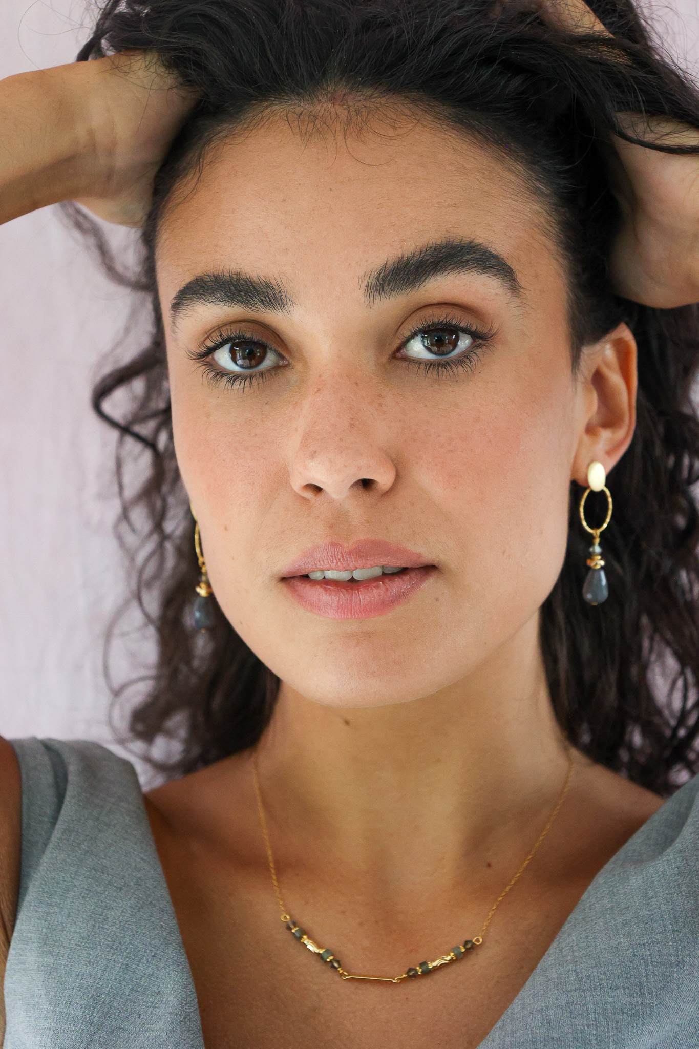 627A7432 K Kajoux Earrings- semi- precious stones, Jade