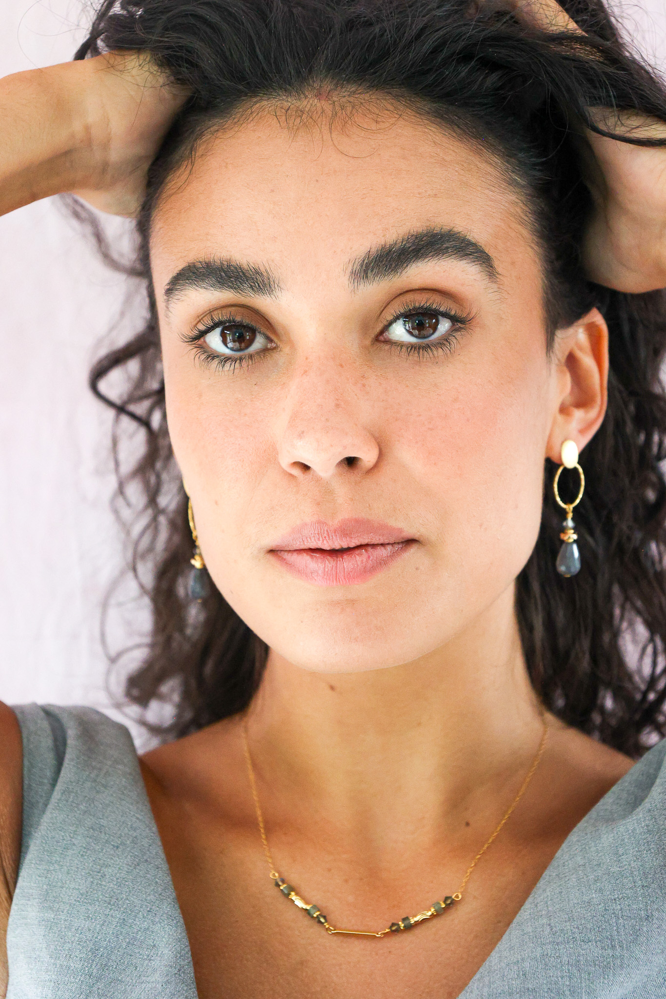 627A7433 K Kajoux Earrings- semi- precious stones, Jade