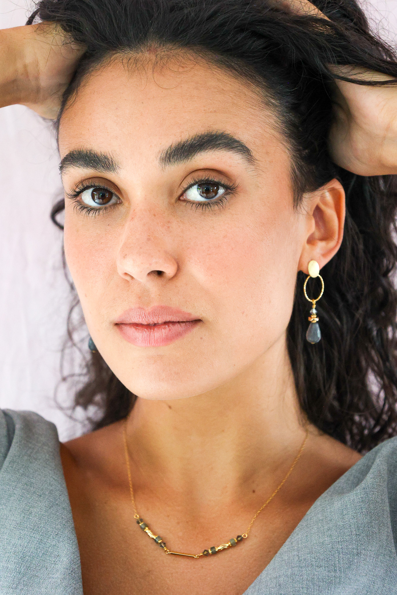 627A7435 K Kajoux Earrings- semi- precious stones, Jade