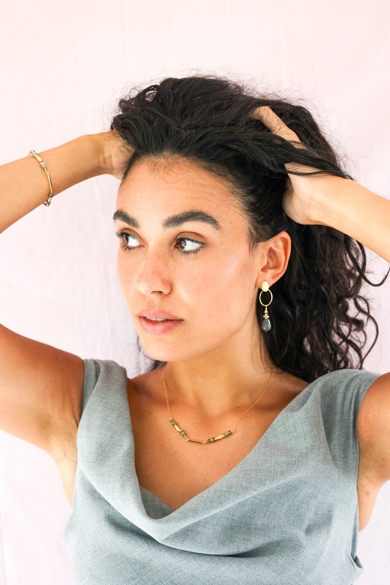 627A7444 K Kajoux Earrings- semi- precious stones, Jade