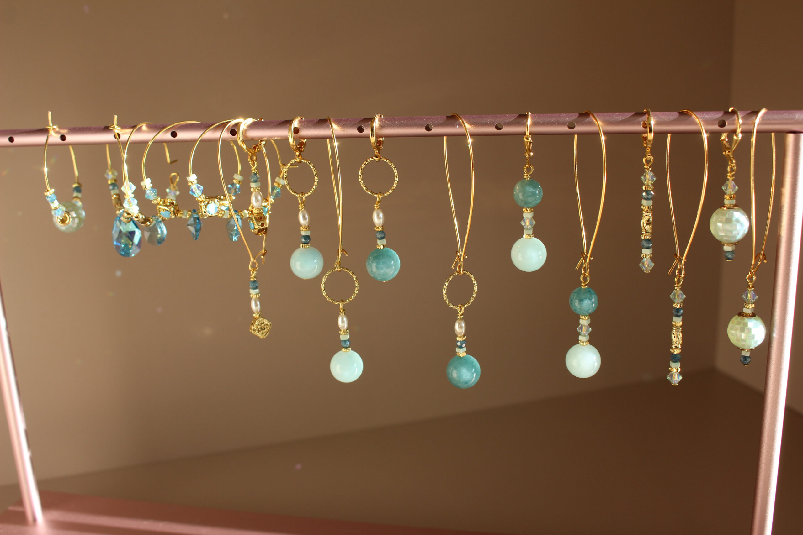 Elegant handmade Irish earrings with ocean-inspired colours