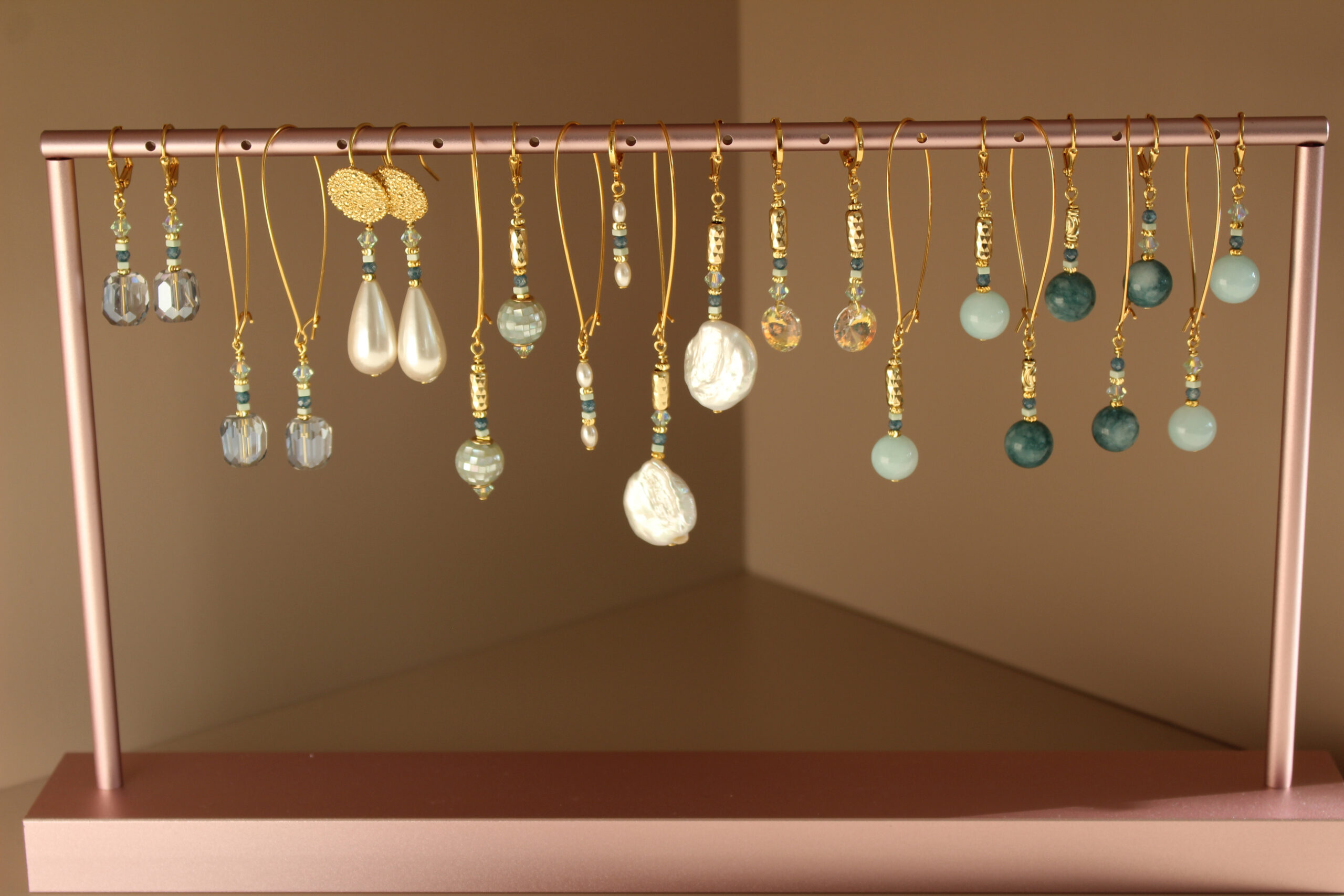 Elegant handmade Irish earrings with ocean-inspired colours