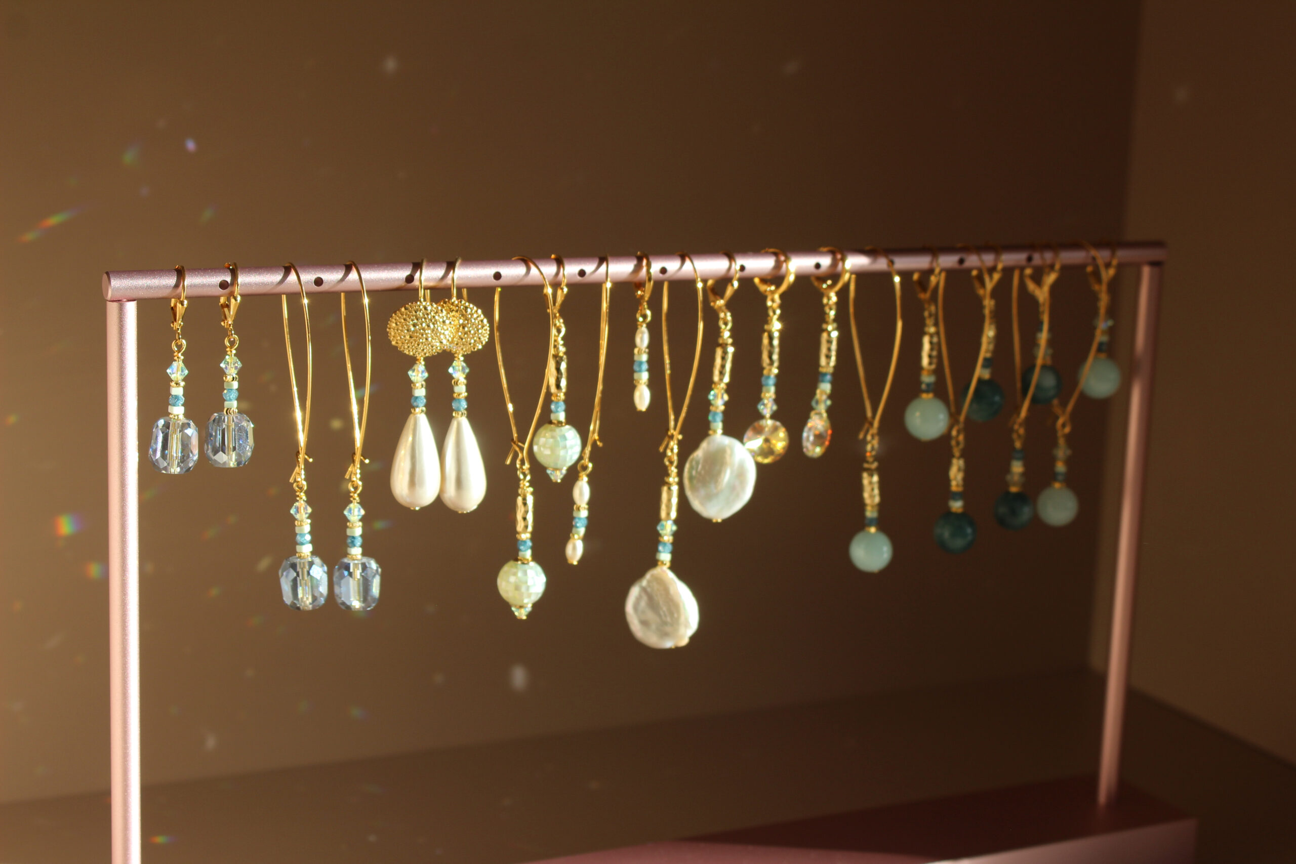 Elegant handmade Irish earrings with ocean-inspired colours