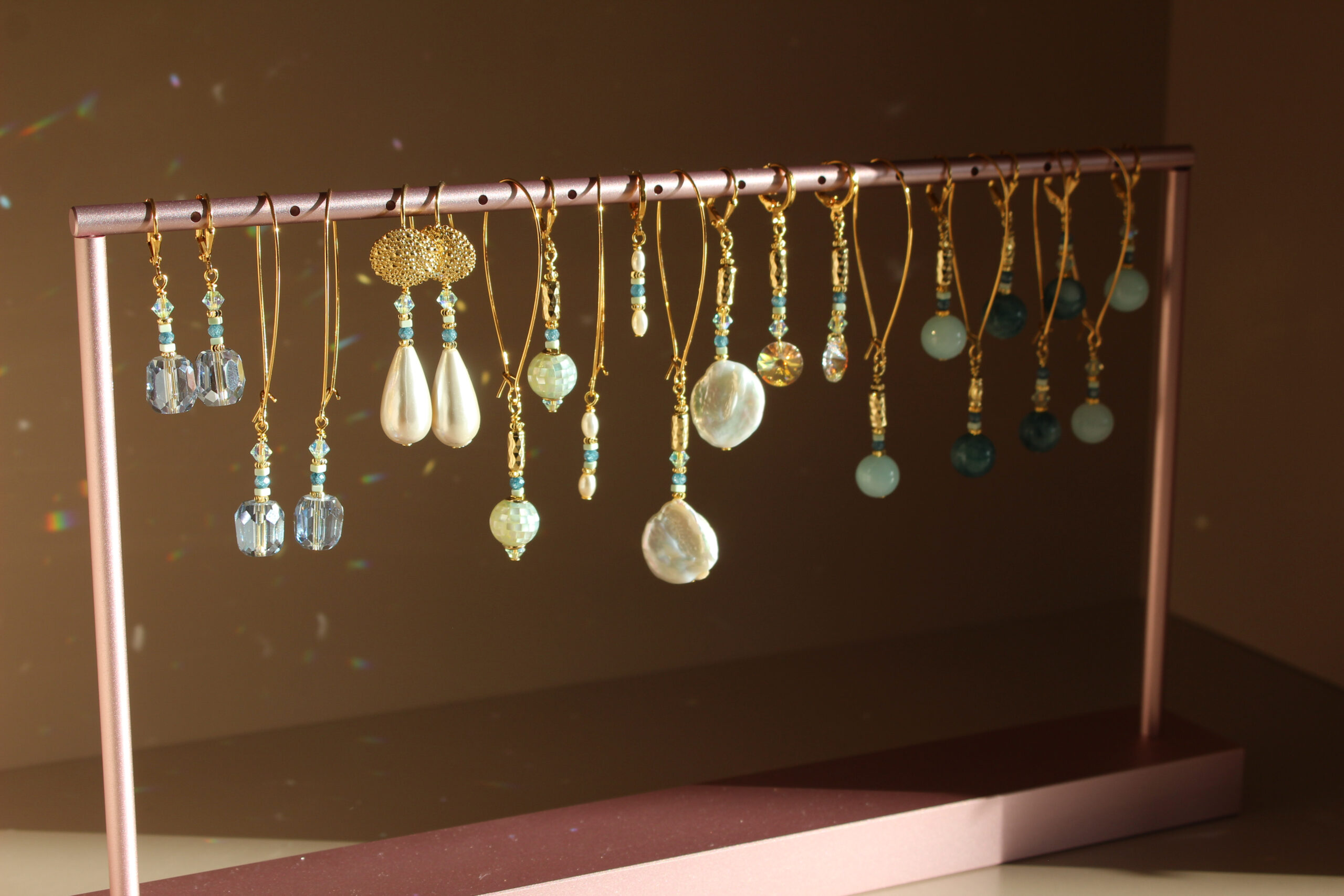 Elegant handmade Irish earrings with ocean-inspired colours