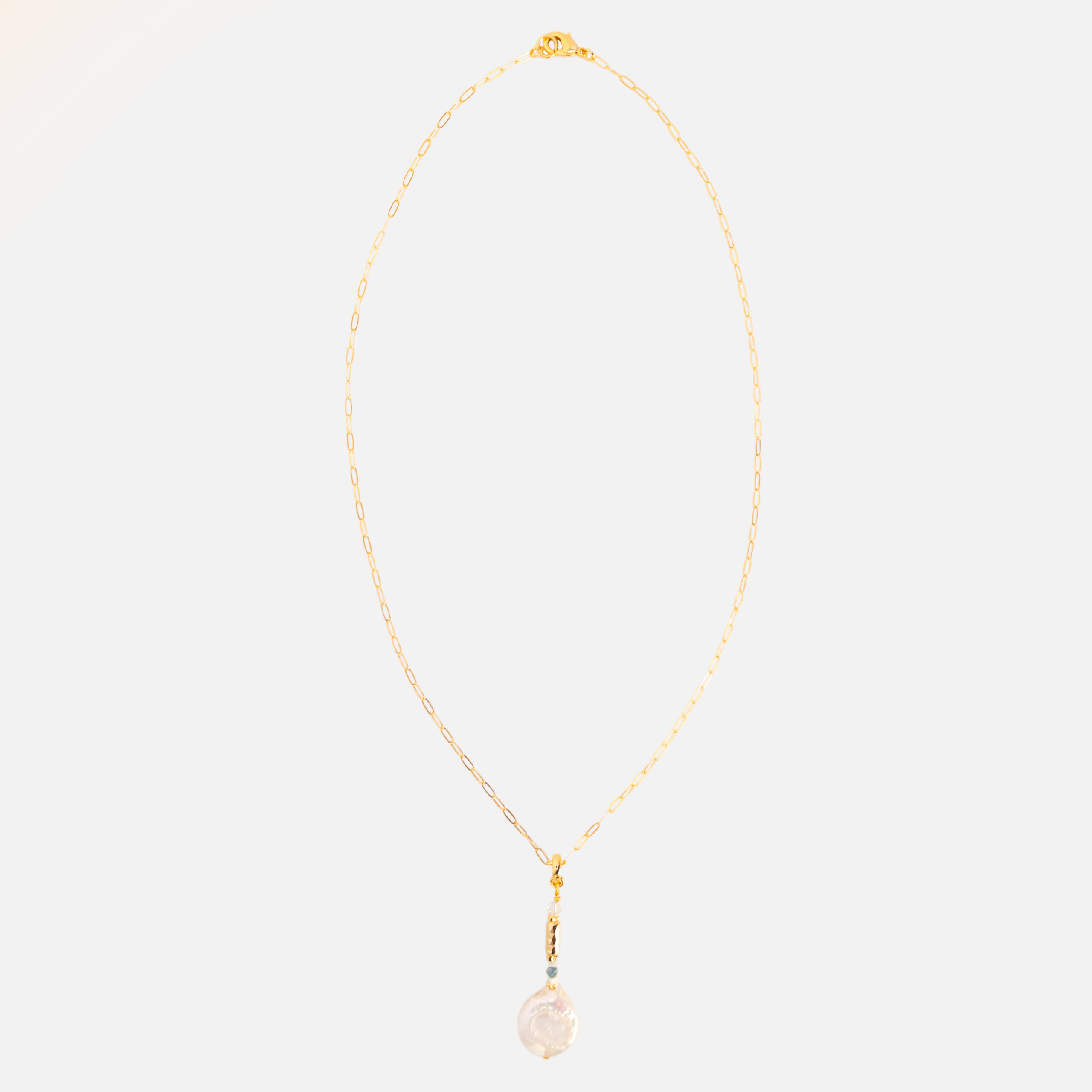 Atlantic Drift drop necklace handcrafted in Ireland with pearls