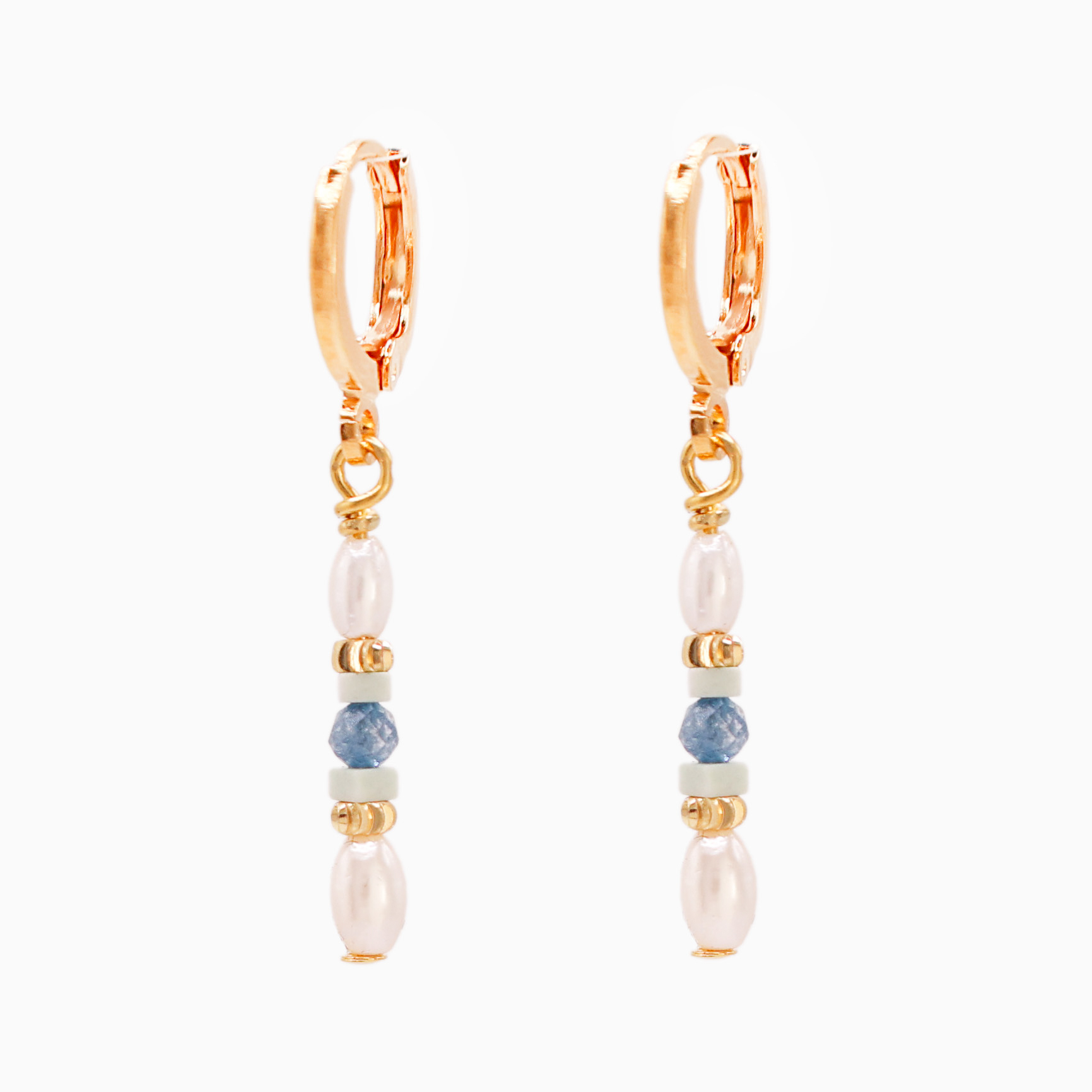 Atlantic Drift drop earrings handcrafted in Ireland with pearls
