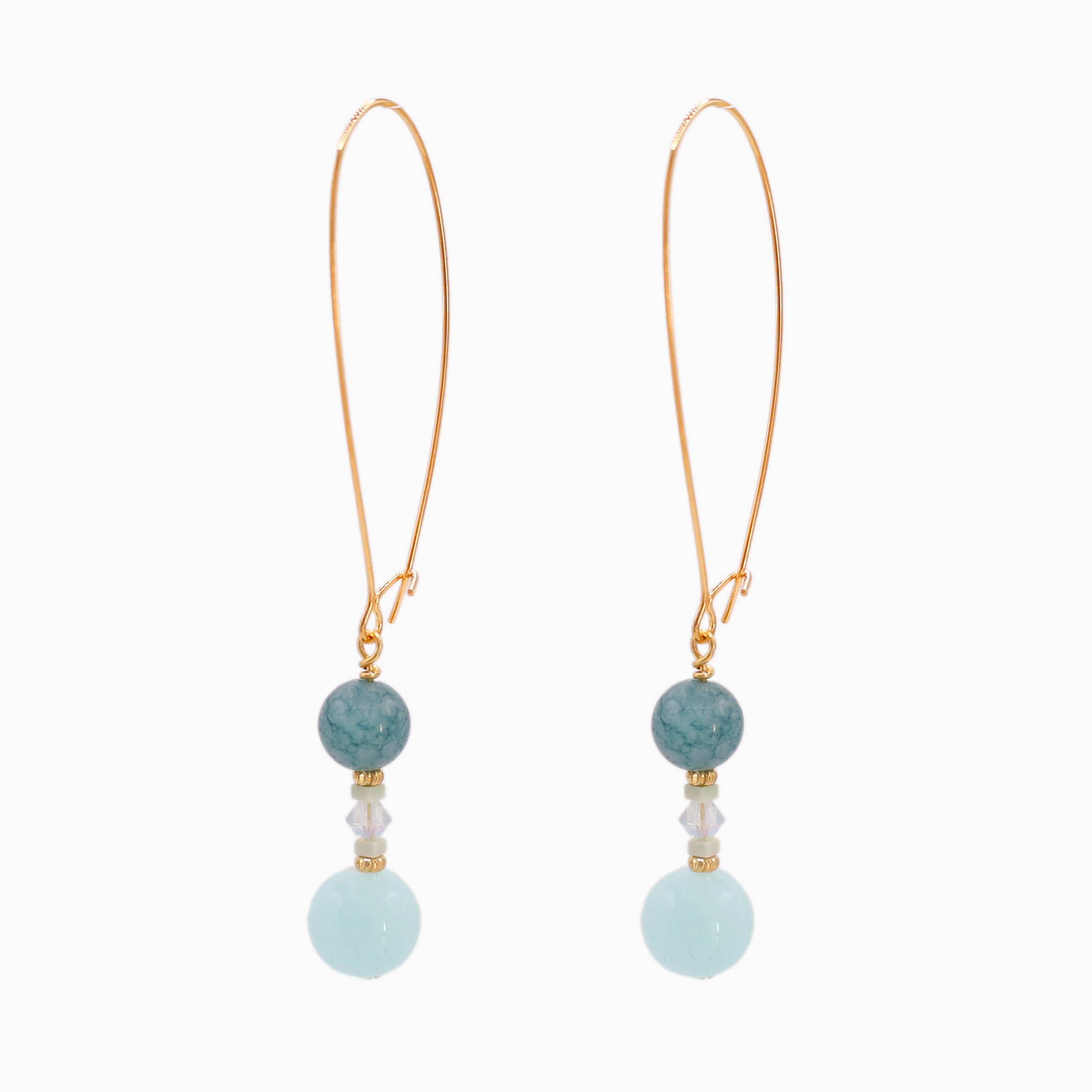 KL- 3770 Atlantic Drift earrings with semi-precious stones and gold detailing