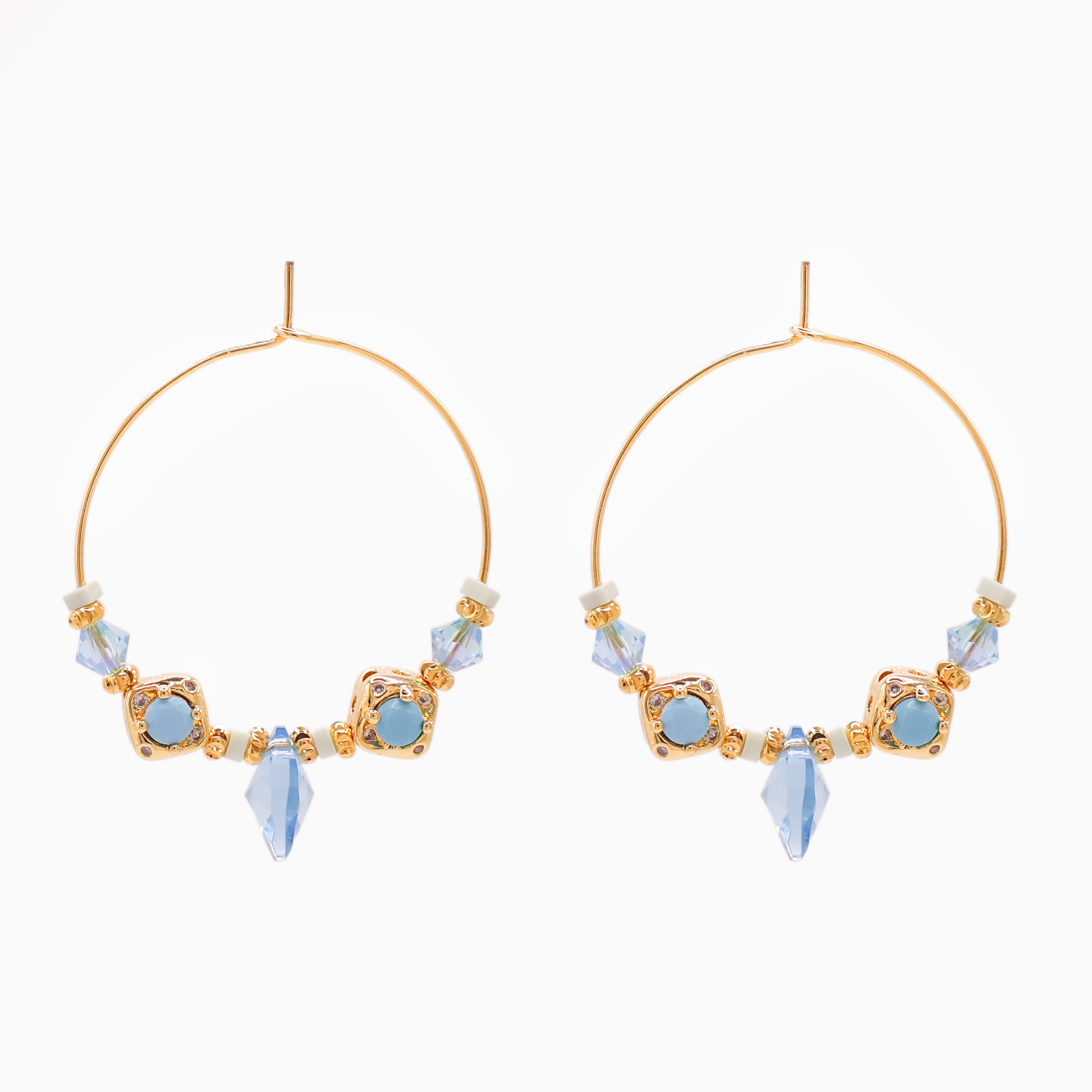 Atlantic Drift earrings with semi-precious stones and gold detailing